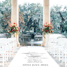 Load image into Gallery viewer, Personalised Wedding Aisle Runner When Feather Appear Angels Are Near

