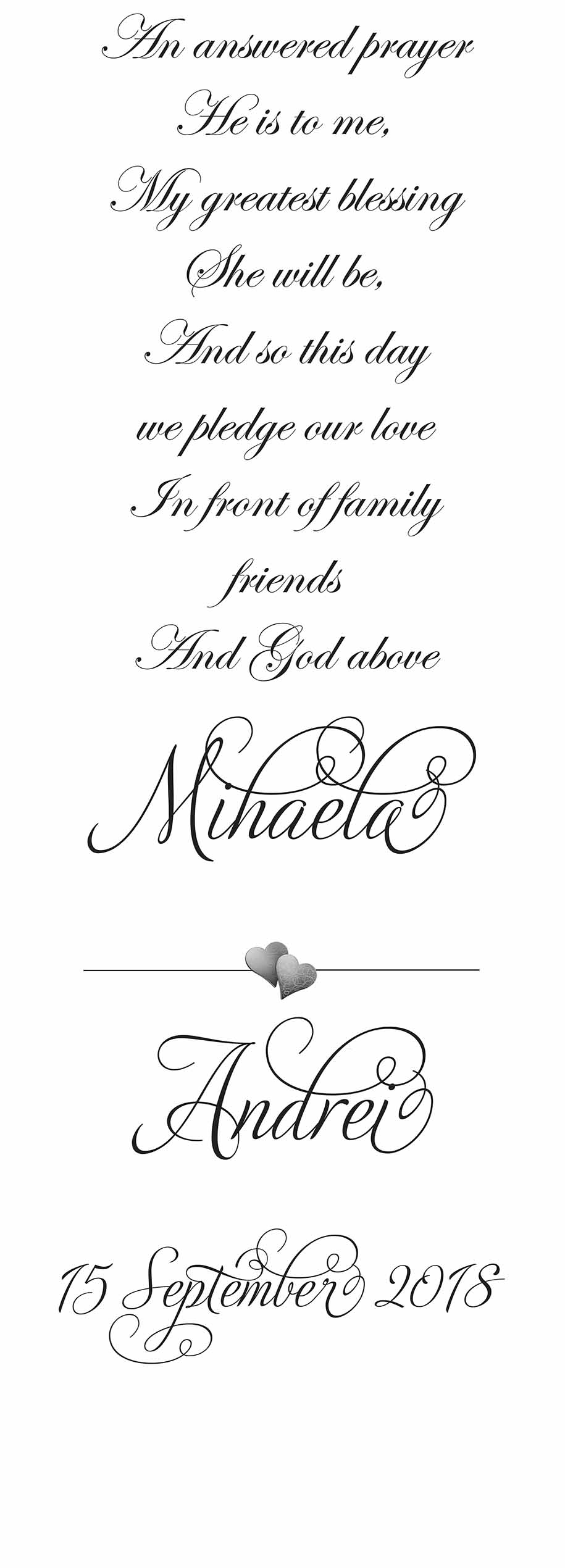 Personalised wedding aisle runner an answered prayer in view of friends and family and god above