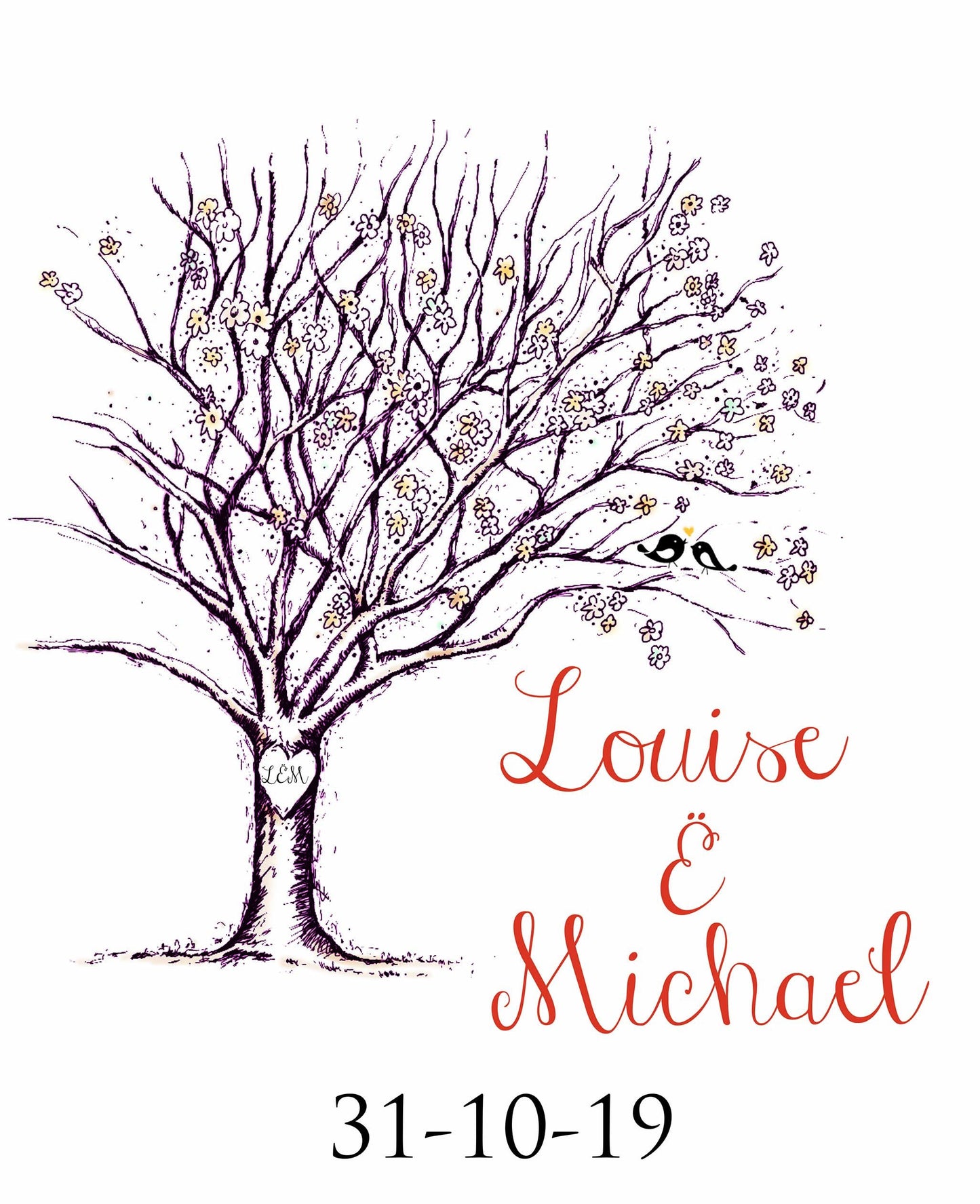 Personalised aisle runner wedding venue autumn theme