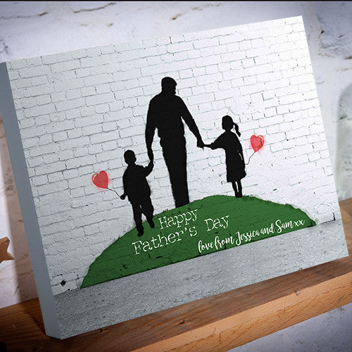 Banksy Print Father's Day Personalised canvas gift