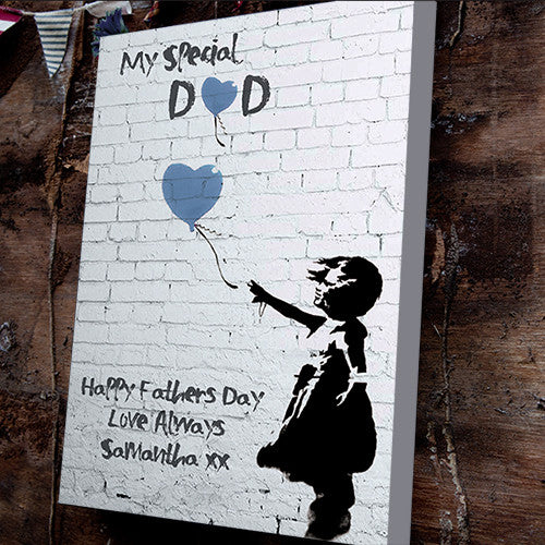 Banksy Father's Day Heart Balloon Canvas