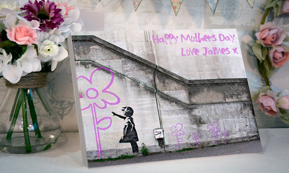 Banksy Hope Personalised Mother's Day Flower Canvas