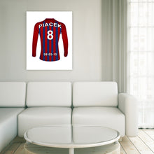 Load image into Gallery viewer, Barcelona Scarlet and Blue personalised football shirt canvas
