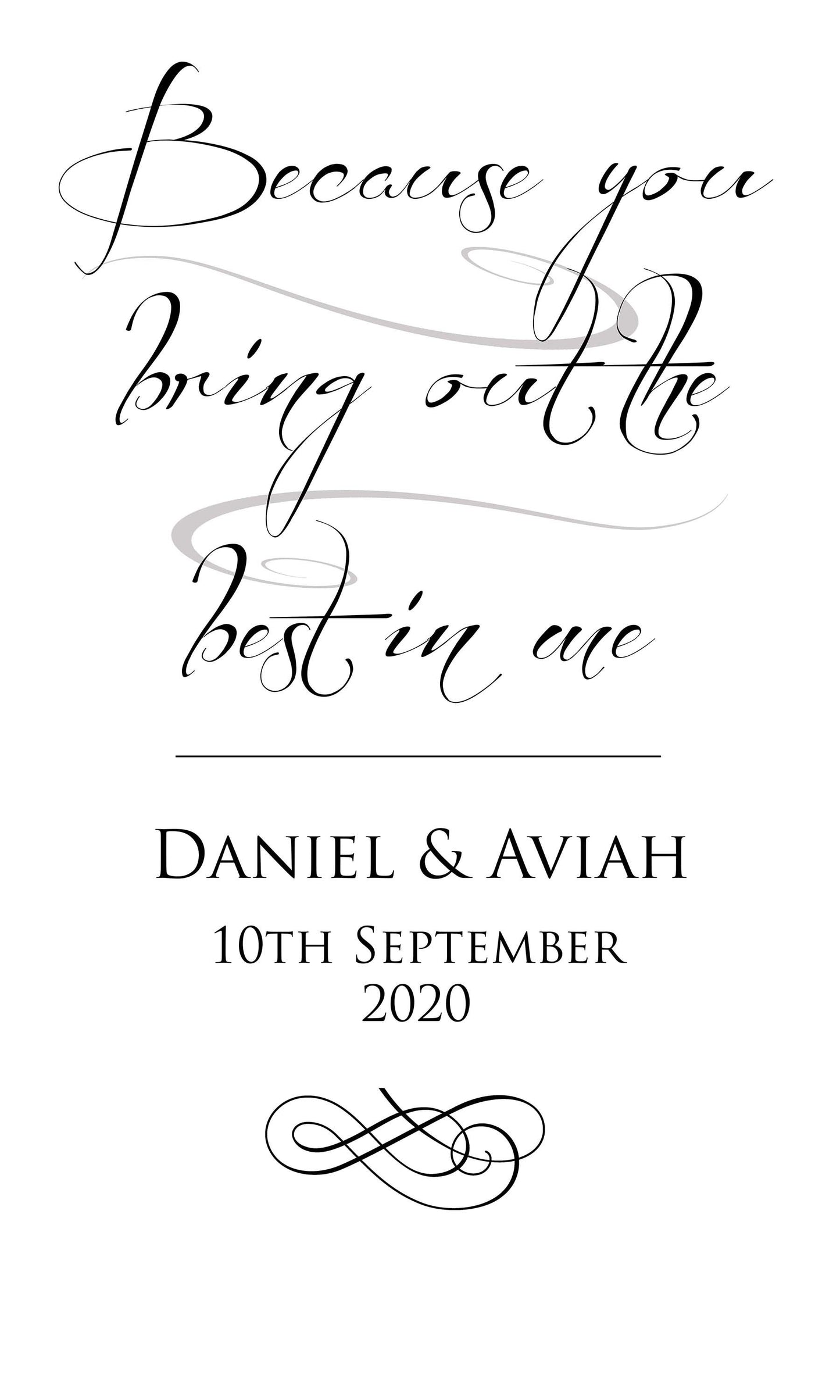 Personalised wedding aisle runner best in me