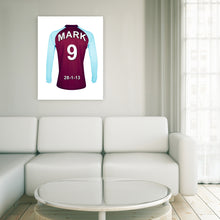 Load image into Gallery viewer, Burnley claret and blue  personalised football shirt canvas
