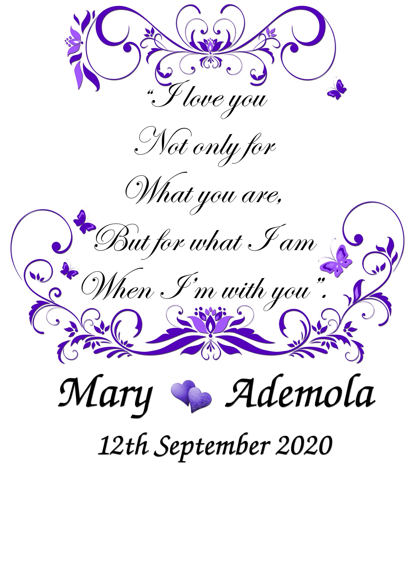 personalised wedding aisle runner Butterfly theme