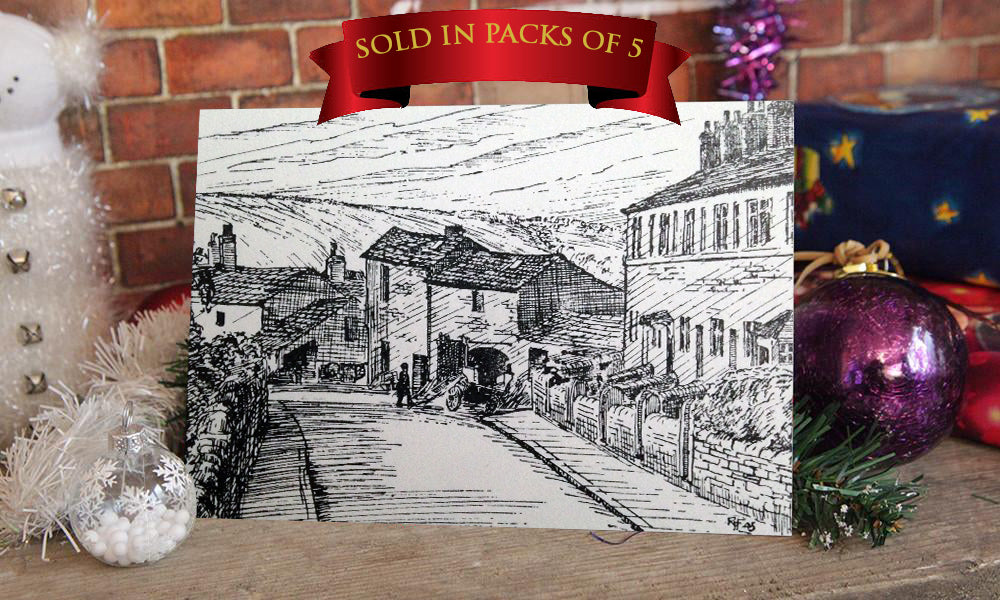 Christmas Card, Wilsden, Landscape Card, Sketch, R Fawcett