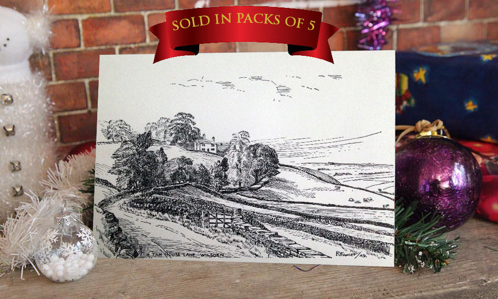 Christmas Card, Wilsden, Landscape Card, Sketch, R Fawcett