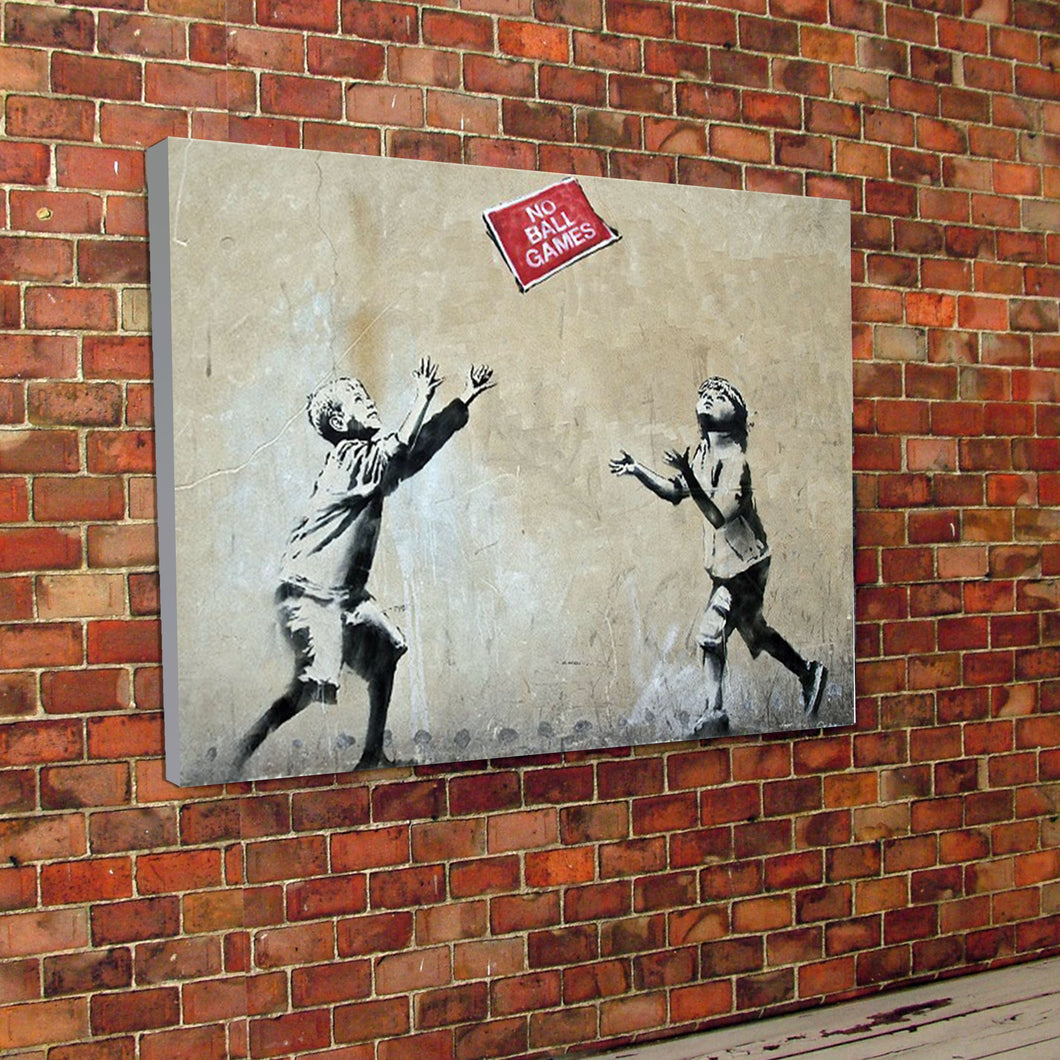 Banksy No Ball Games Canvas
