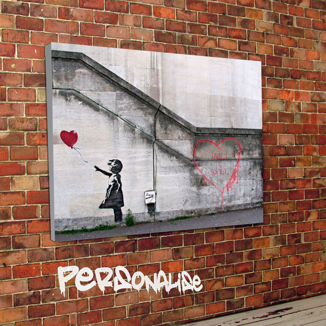 Personalised Hope Heart Banksy Canvas