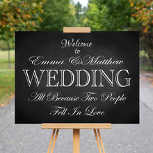 Load image into Gallery viewer, Wedding Welcome Sign - All Because Two People Fell In Love
