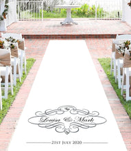 Load image into Gallery viewer, personalised wedding aisle runner elegance theme
