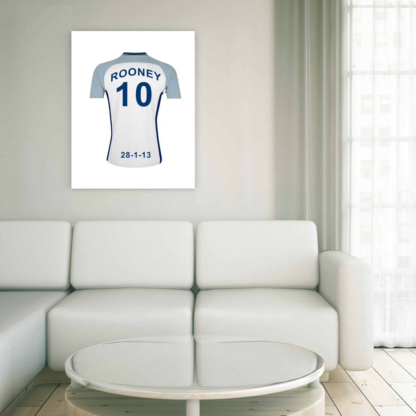 England Team Personalised Football Shirt Canvas