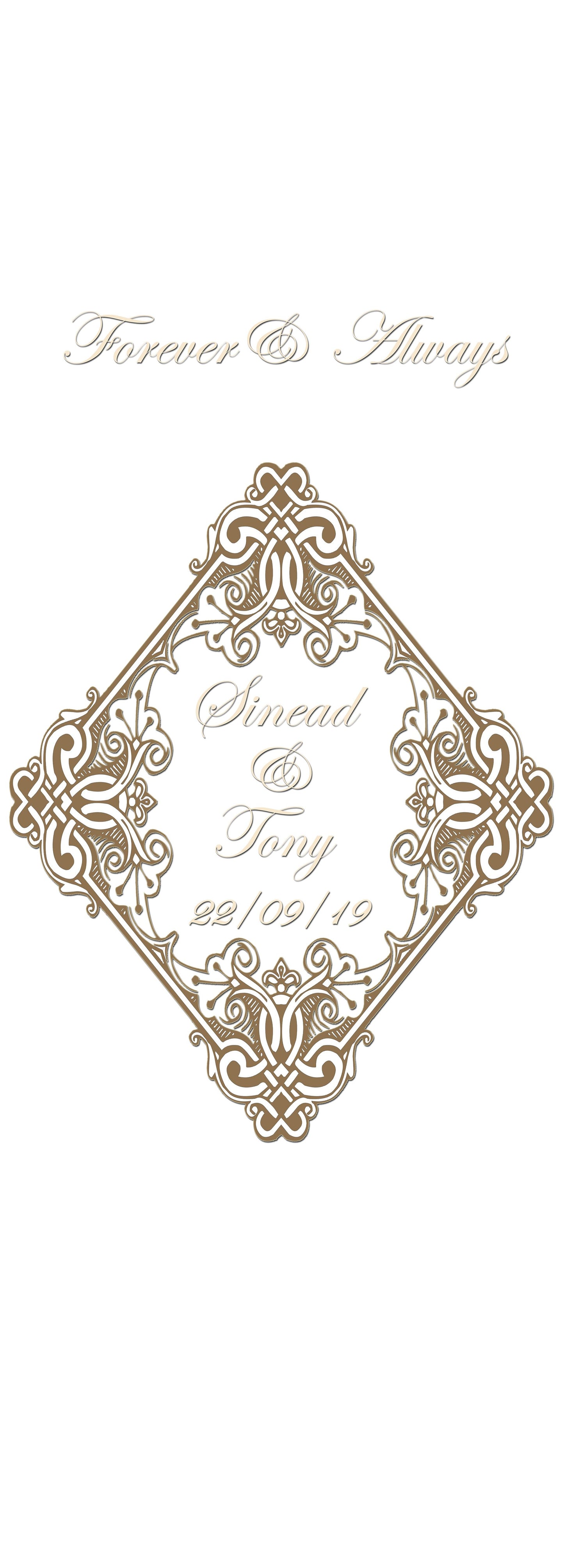 personalised wedding aisle runner ornate forever and always