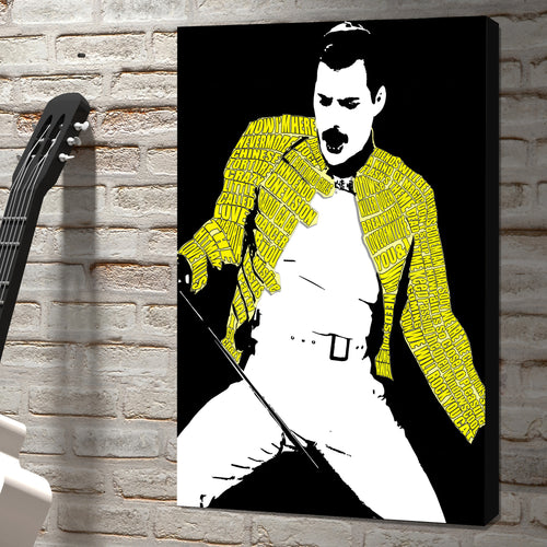 Freddie Mercury word art canvas rock icon