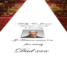 Load image into Gallery viewer, personalised wedding aisle runner remembrance photo upload memorial
