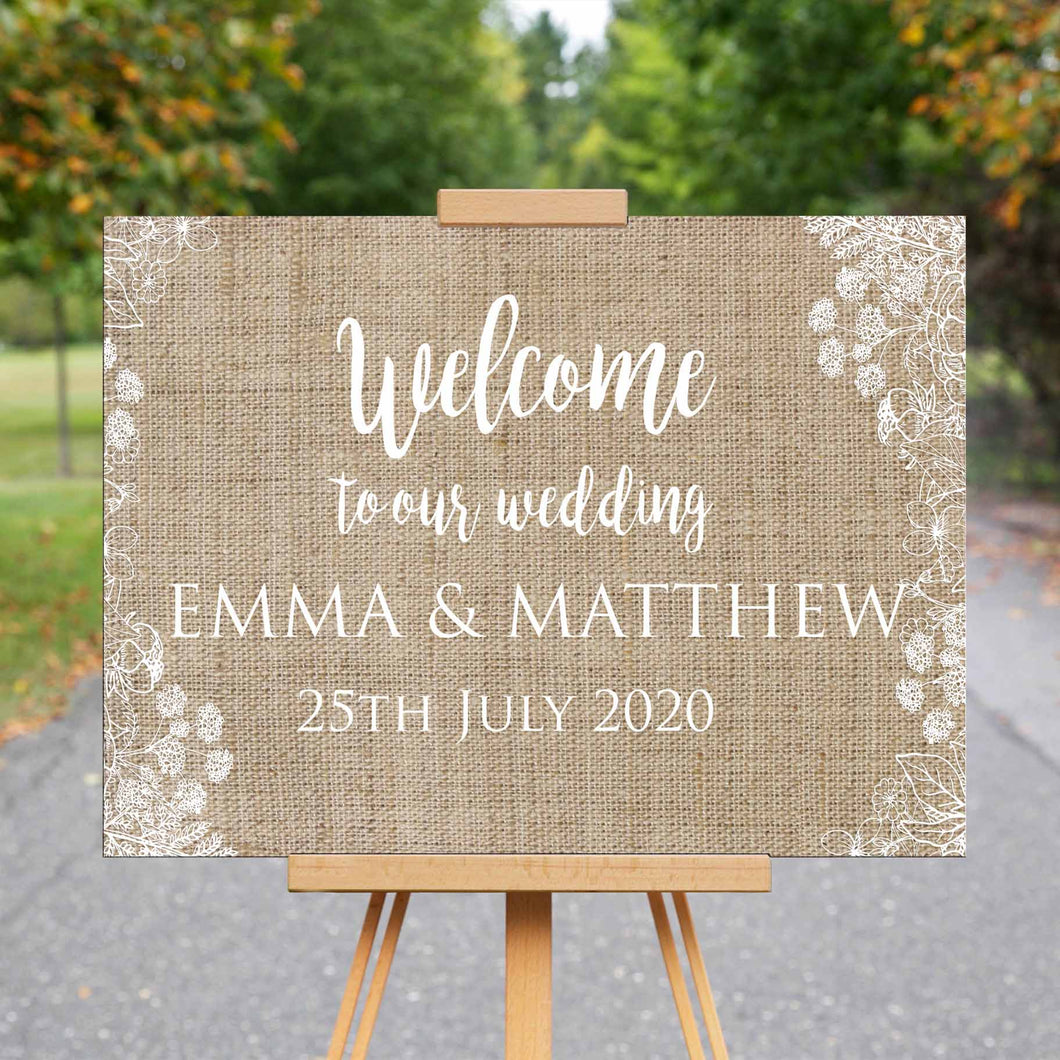 Wedding Welcome Sign - Welcome to Our Wedding