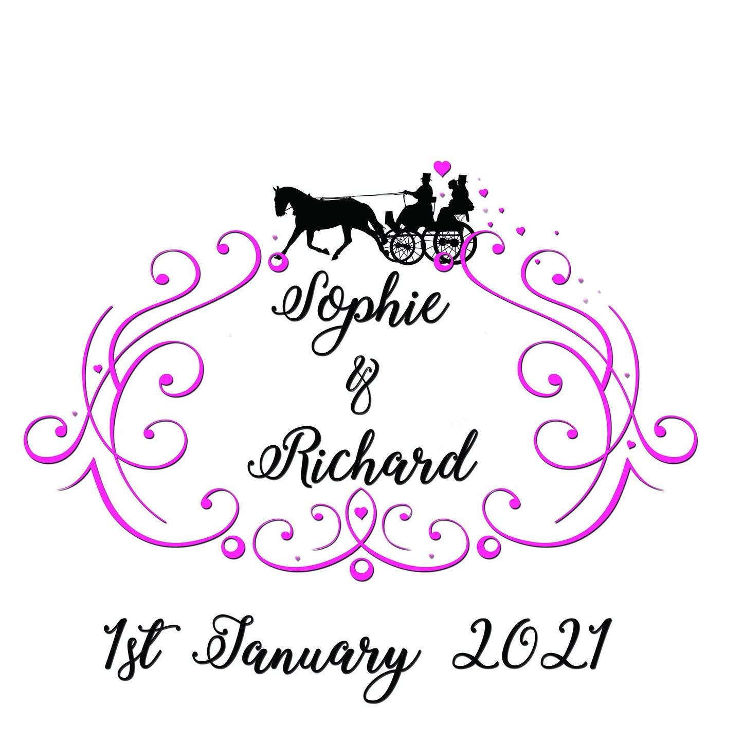 personalised wedding aisle runner wedding horse and carriage theme