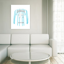 Load image into Gallery viewer, Huddersfield blue and white  personalised football shirt canvas
