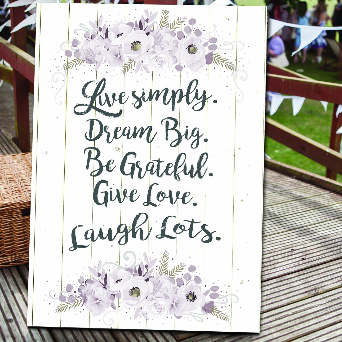 Live Simply Dream Big wedding canvas venue bride and groom gift