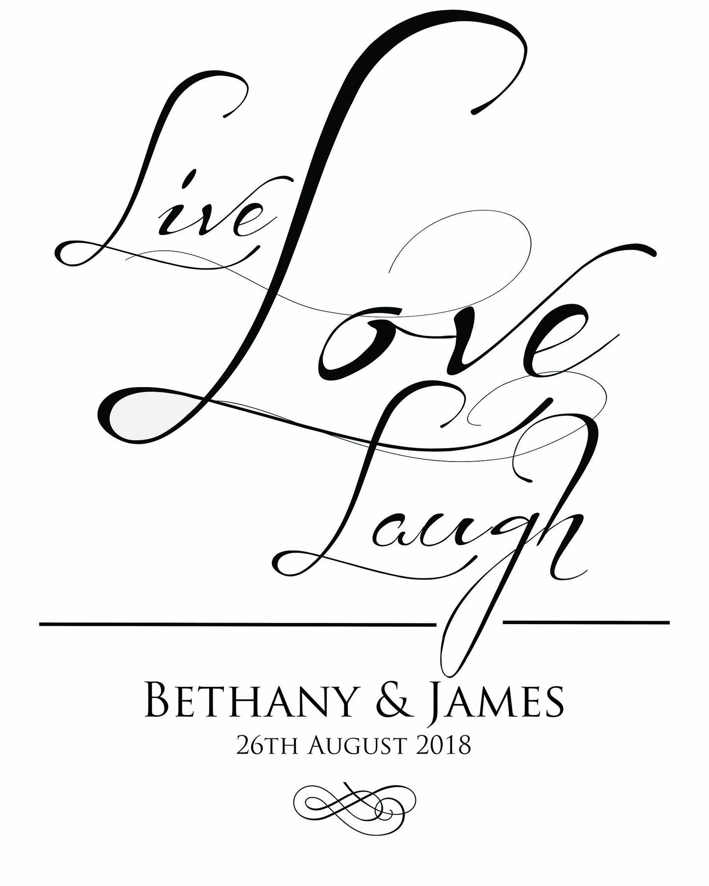 personalised wedding aisle runner live love laugh