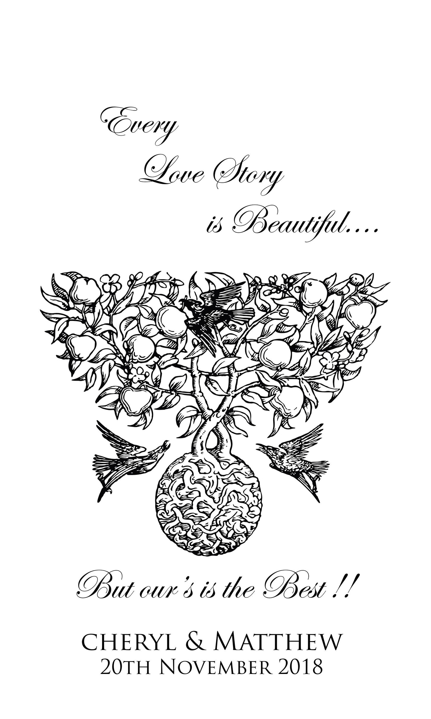 personalised wedding aisle runner doves love story