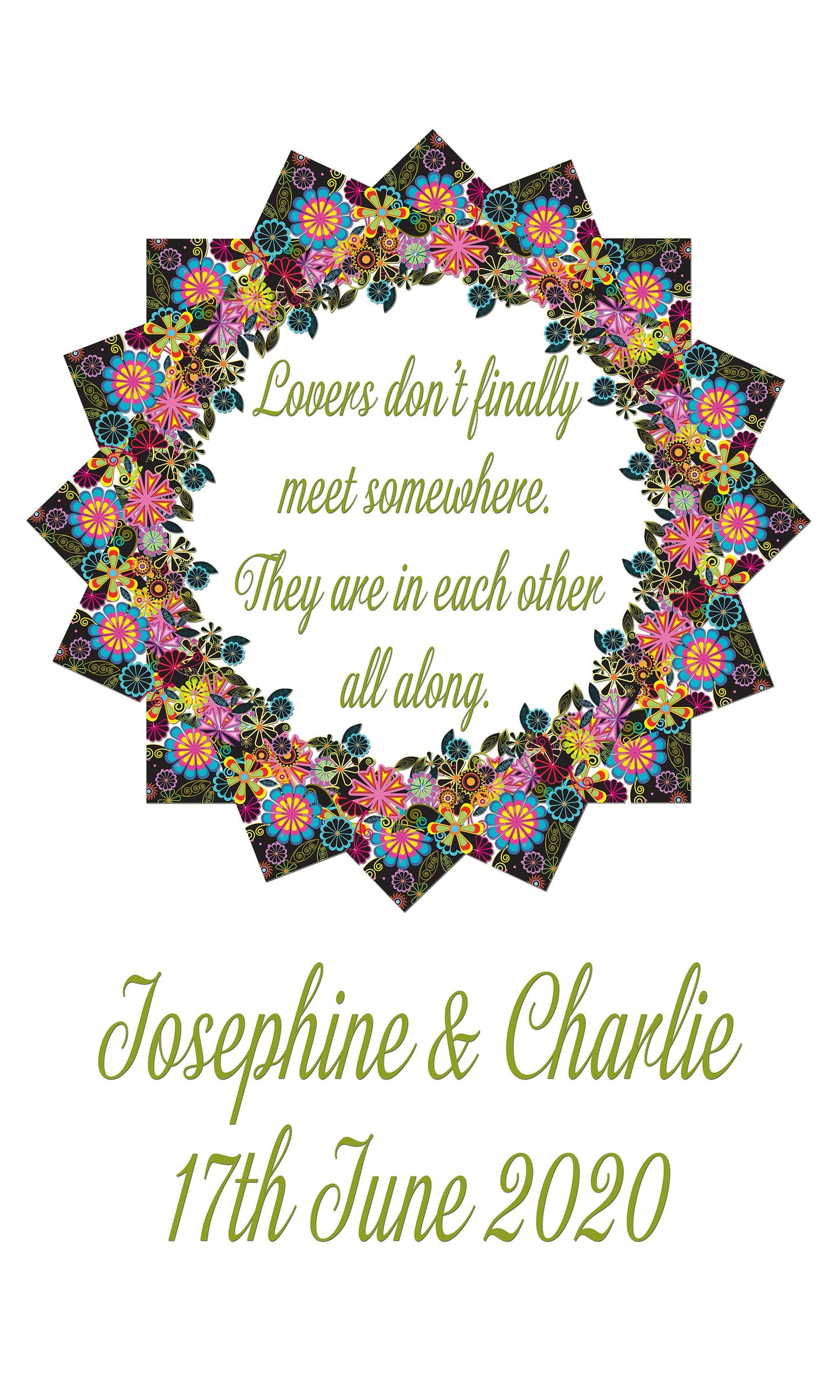 Personalised Aisle runner Lover meet Psychedelic theme