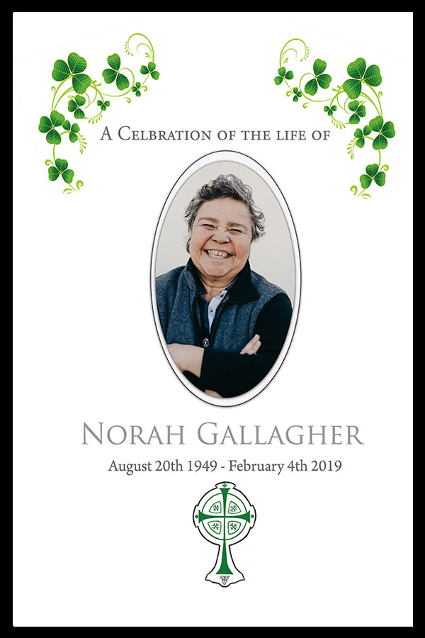 Celebrating The Life Memorial Picture - Irish theme