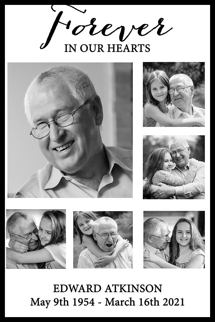 forever in our hearts memorial picture ideal for funerals & celebrating the life of loved one passed
