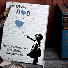 Load image into Gallery viewer, Banksy Father&#39;s Day Heart Balloon Canvas

