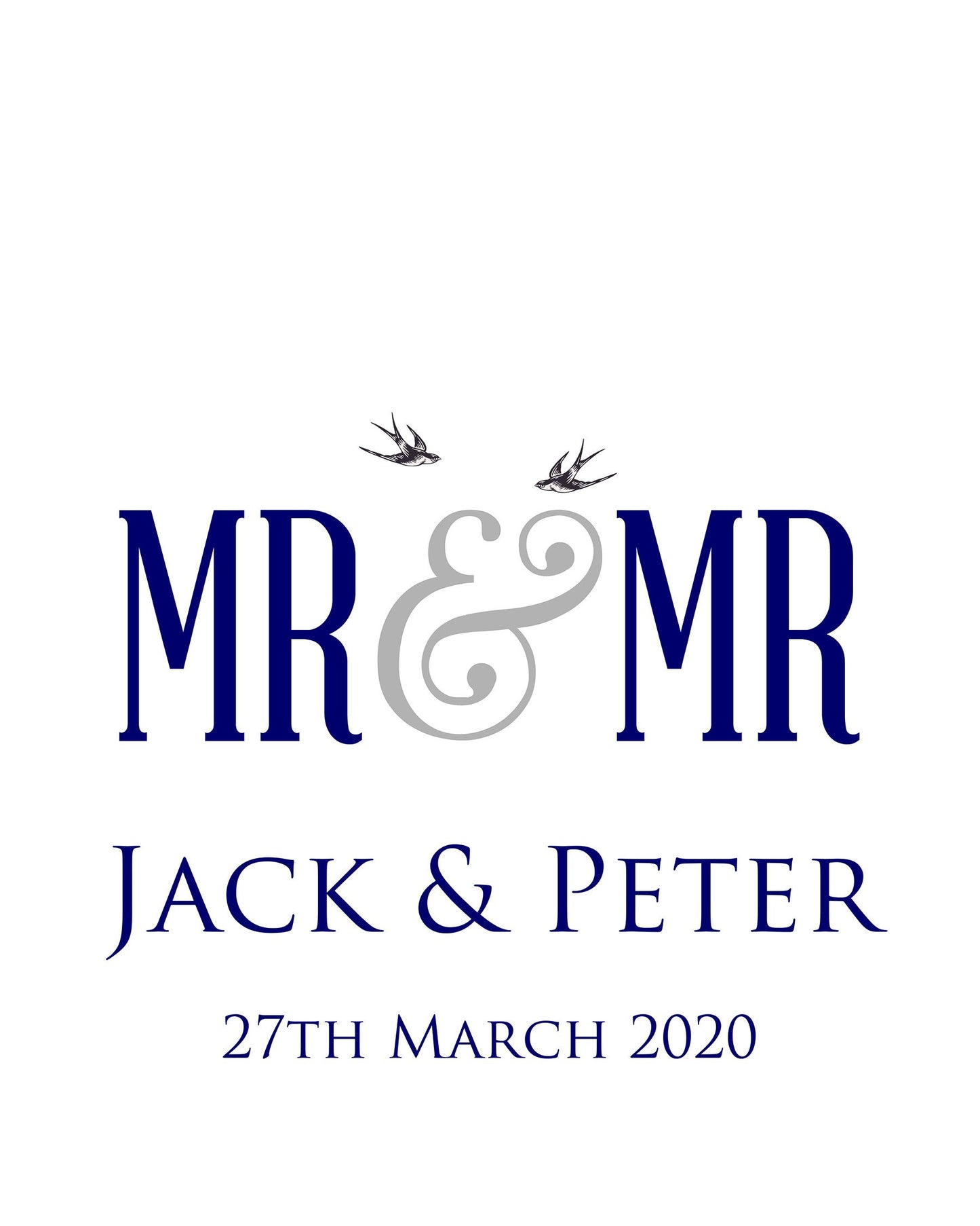 personalised wedding aisle runner LGBT Mr & MR