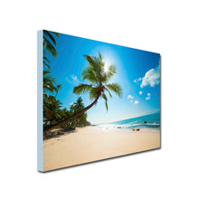 Load image into Gallery viewer, palm tree on beach art canvas
