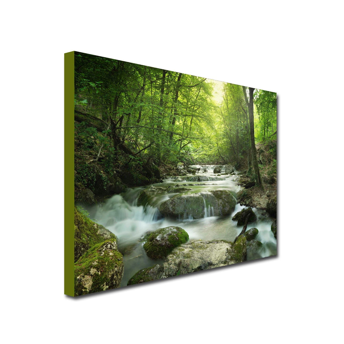 Woodland Stream beck river art canvas