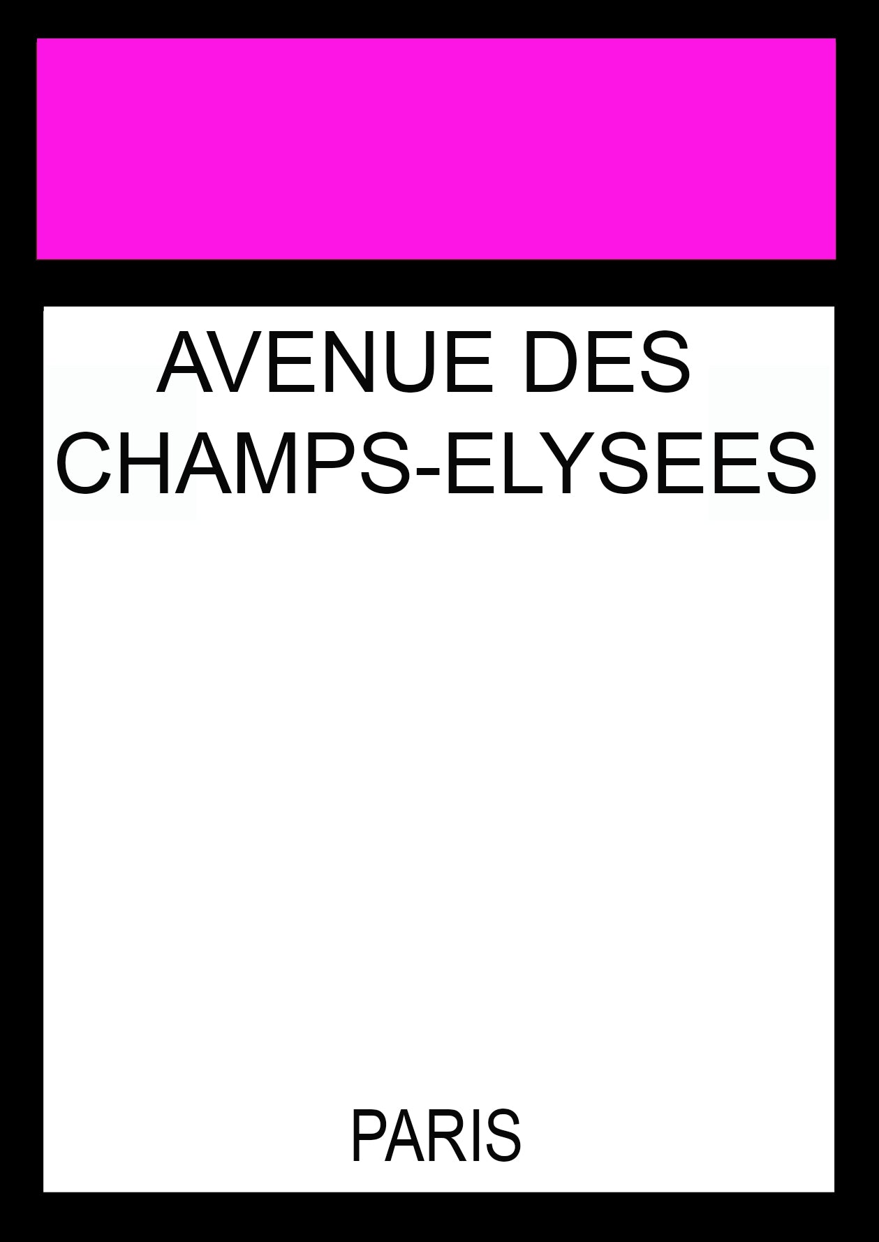 Monopoly style printed and framed personalised canvas - pink