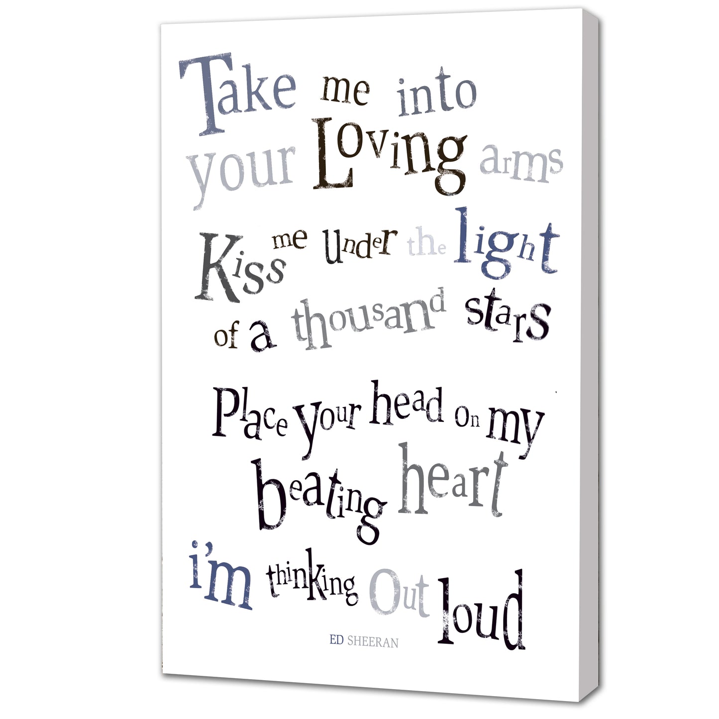 Portrait Art Canvas, Song Lyrics from Ed Sheeran - Thinking out Loud
