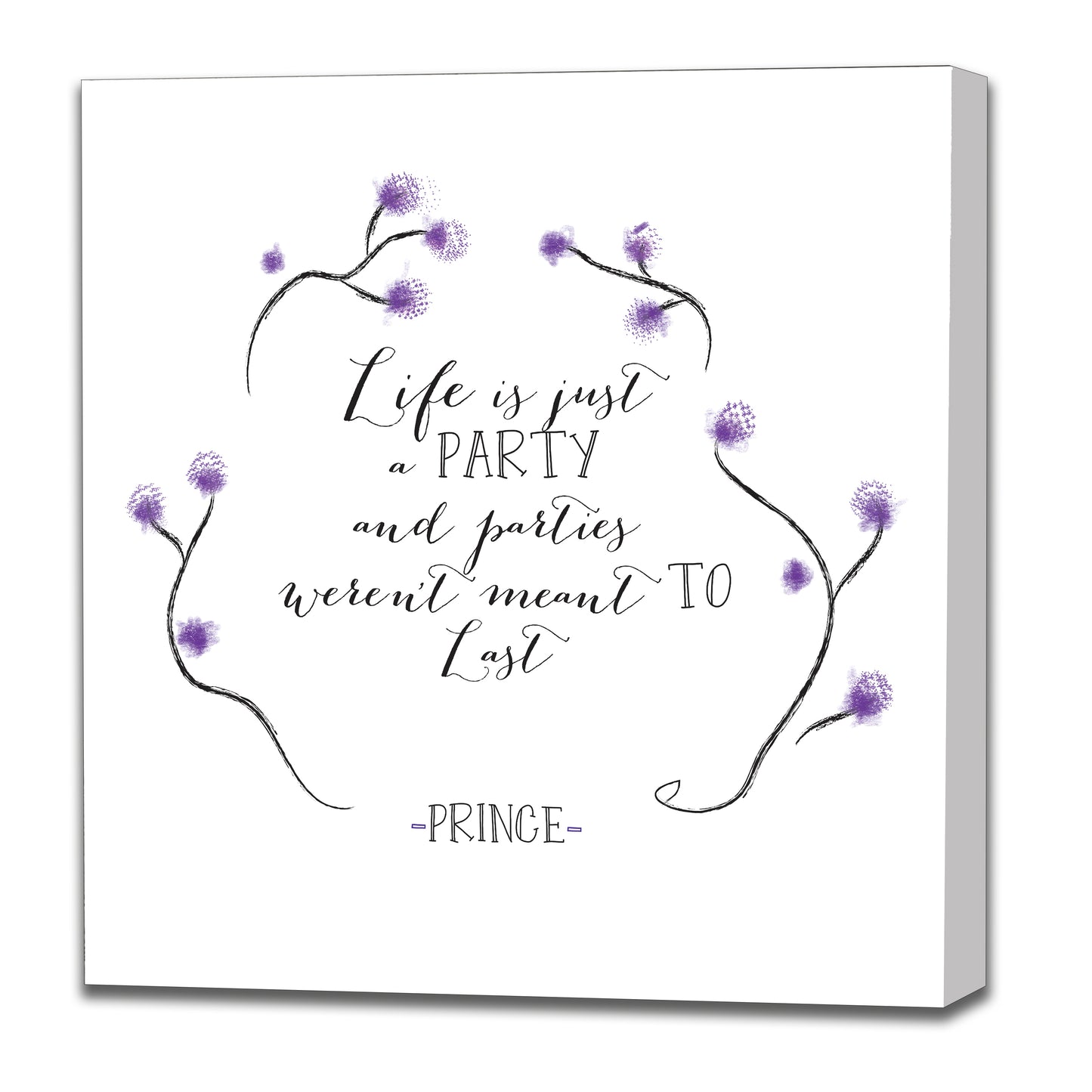 Square Art Canvas using lyrics from Prince - 1999