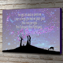 Load image into Gallery viewer, Landscape Art Canvas of lyrics from Take That, Rule The World
