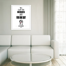 Load image into Gallery viewer, Portrait Art Canvas, Song Lyrics from David Bowie - Heroes
