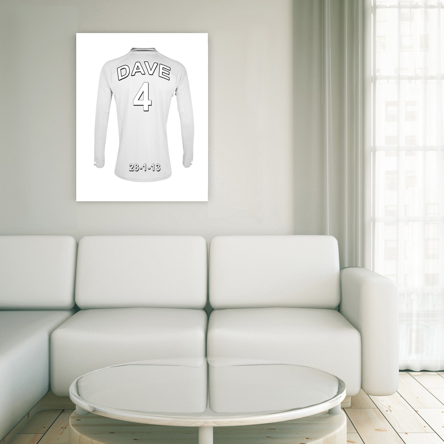 Tottenham Hotspurs Football Club white personalised football shirt canvas
