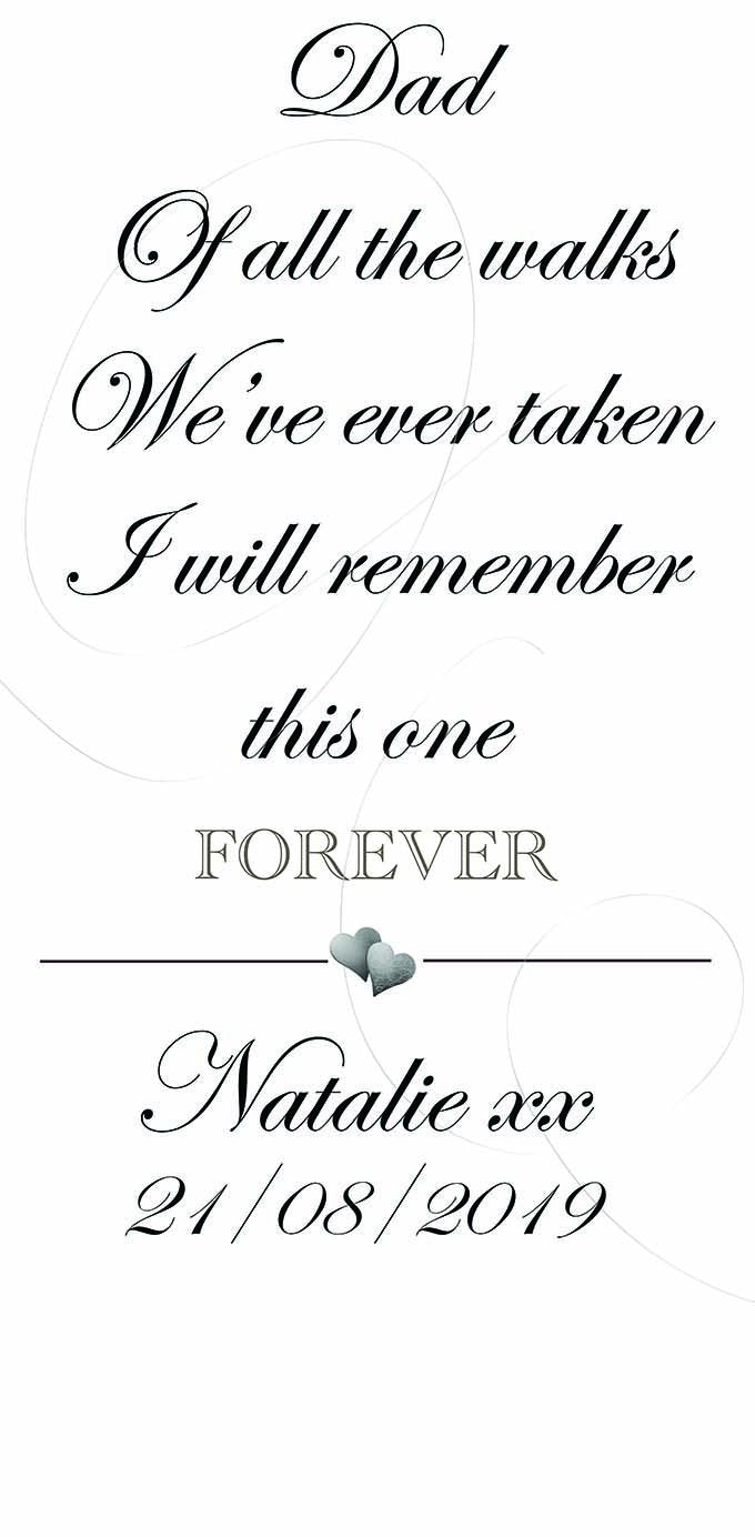 personalised wedding aisle runner dad of all the walks remember forever