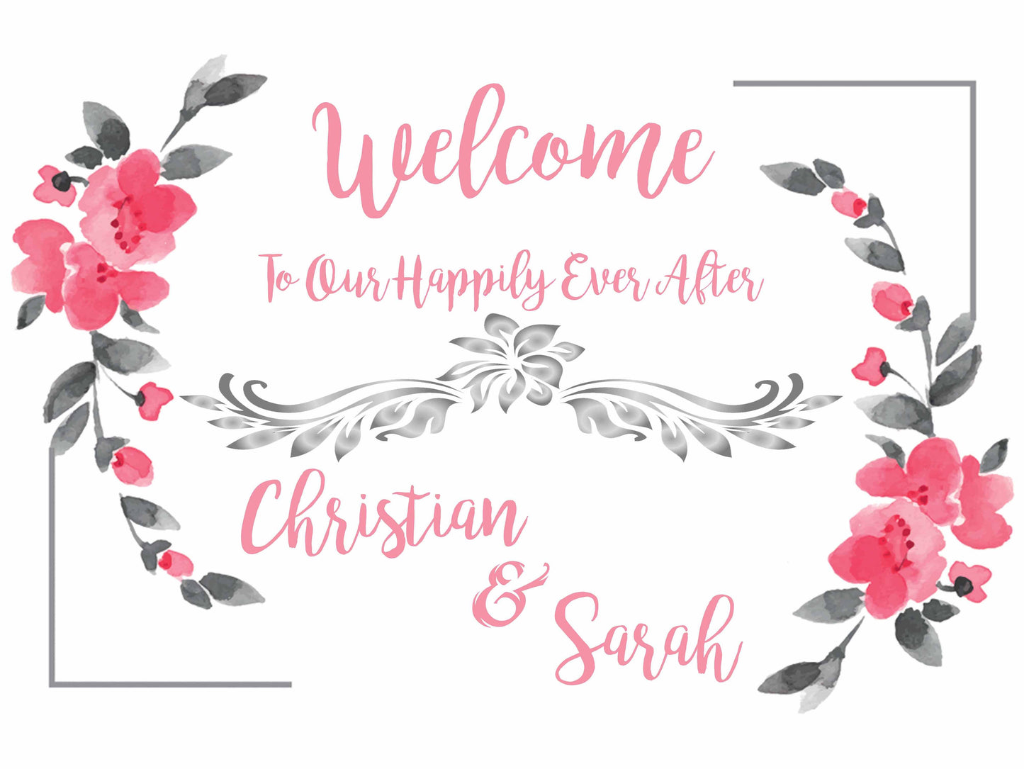 Wedding Welcome Sign - Winter Flowers