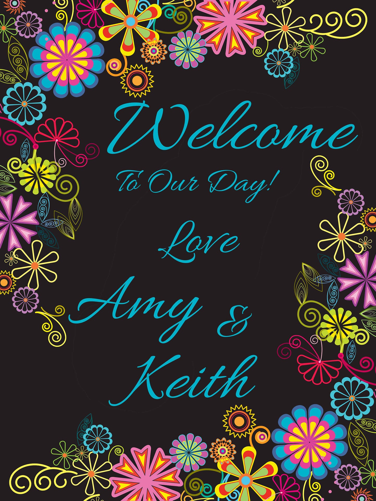 Wedding Welcome Sign - Psychedelic