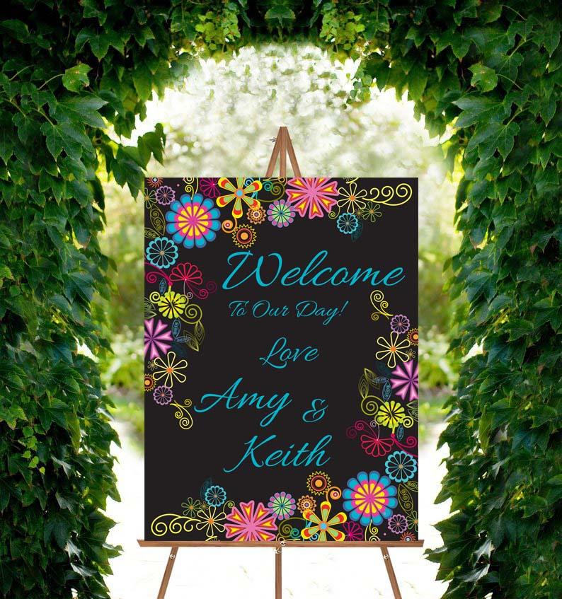 Wedding Welcome Sign - Psychedelic