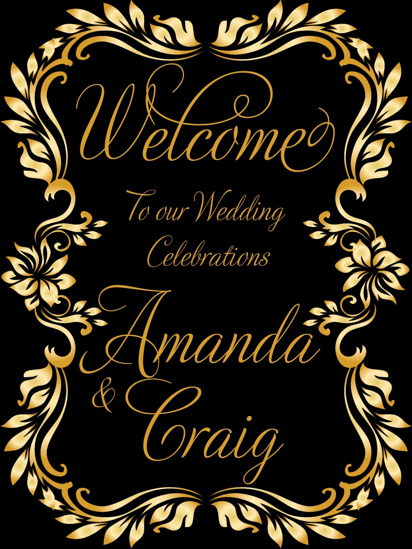 Wedding Welcome Sign - Vintage Flowers