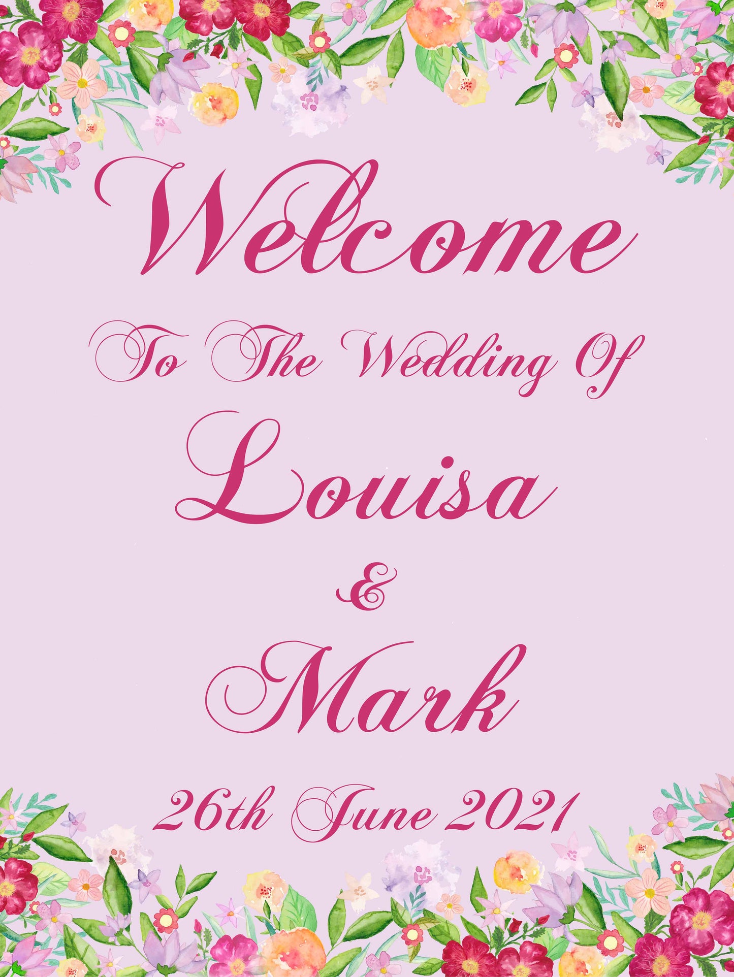 Wedding Welcome Sign - Flower Power