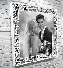 Load image into Gallery viewer, photo upload word art montage canvas gift wedding birthday christmas
