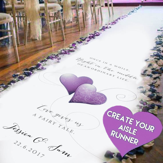 personalised wedding aisle runner with your own unique design