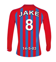 Load image into Gallery viewer, Crystal Palace red and blue  personalised football shirt canvas
