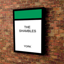 Load image into Gallery viewer, Monopoly style printed and framed personalised canvas Green 
