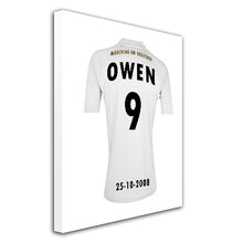 Load image into Gallery viewer, Leeds 2017 white football shirt personalised canvas 
